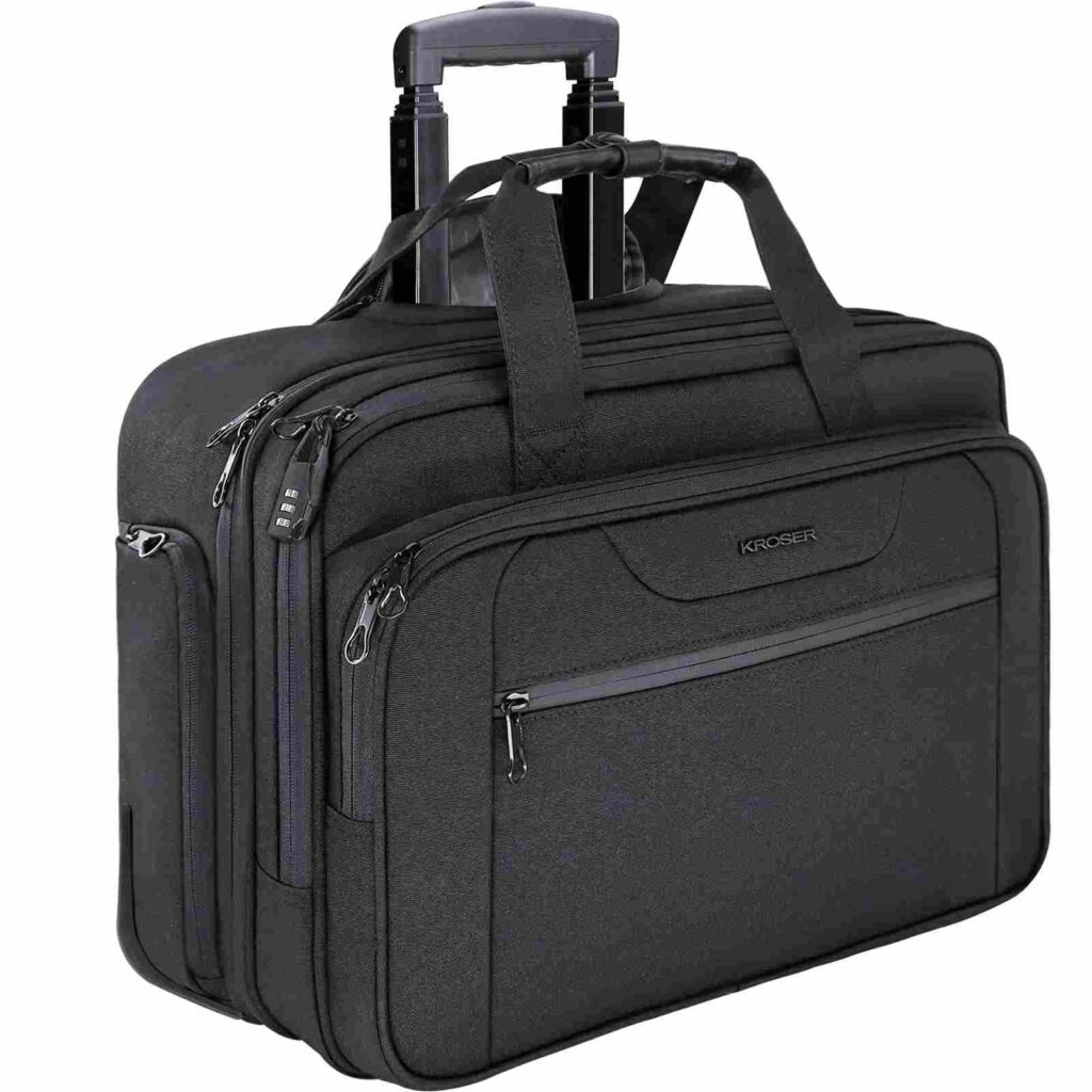 KROSER Rolling Laptop Bag Premium Wheeled Briefcase